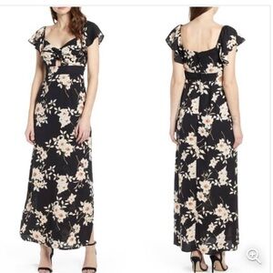 ROW A twist front floral maxi dress size L, NWT
